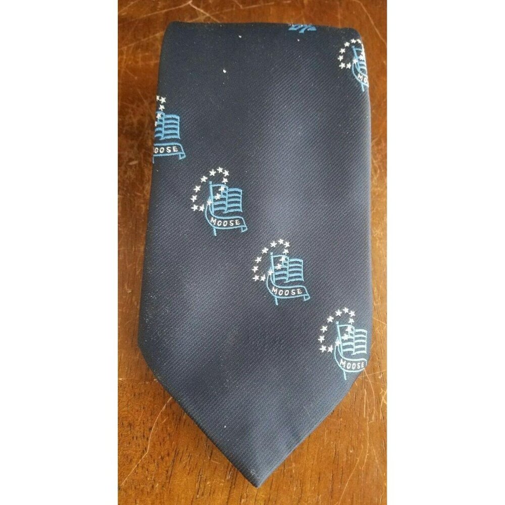 G.S. Harvale & Co Blue Neck Tie #2 Moose Lodge Bicentennial American 56"